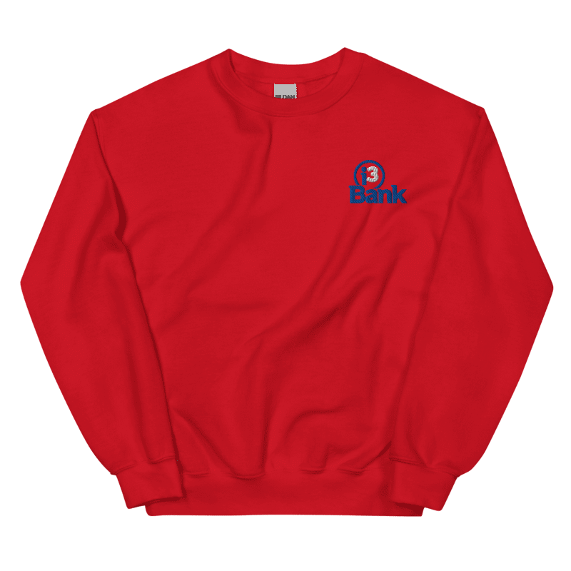 i3 Embroidered Crewneck Sweatshirt - Red