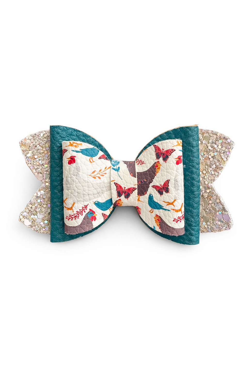 Farmhouse Chicken Bow Hair Clip