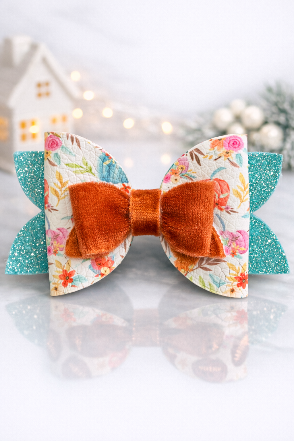 Autumn Bloom Velvet Bow