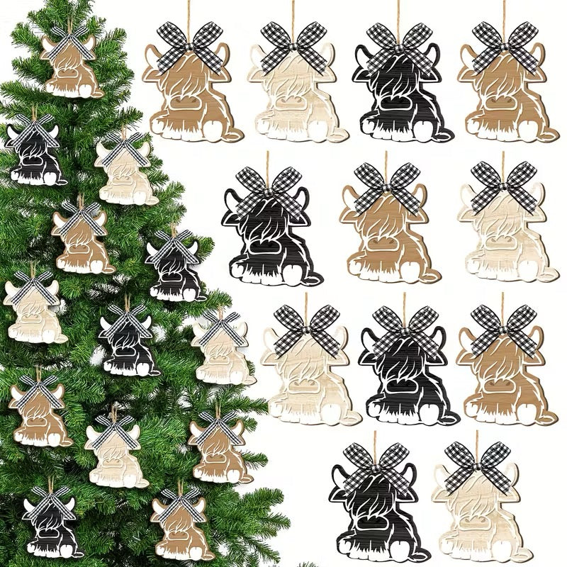 Highland Cow Christmas Ornament
