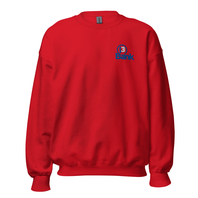 i3 Embroidered Crewneck Sweatshirt - Red