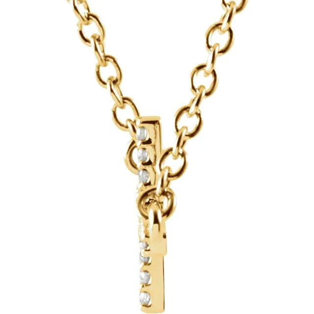 1/10 CTW Diamond Sideways Cross 16-18" Necklace