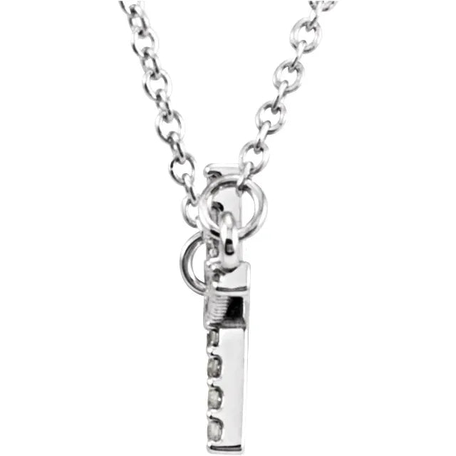 1/10 CTW Diamond Sideways Cross 16-18" Necklace