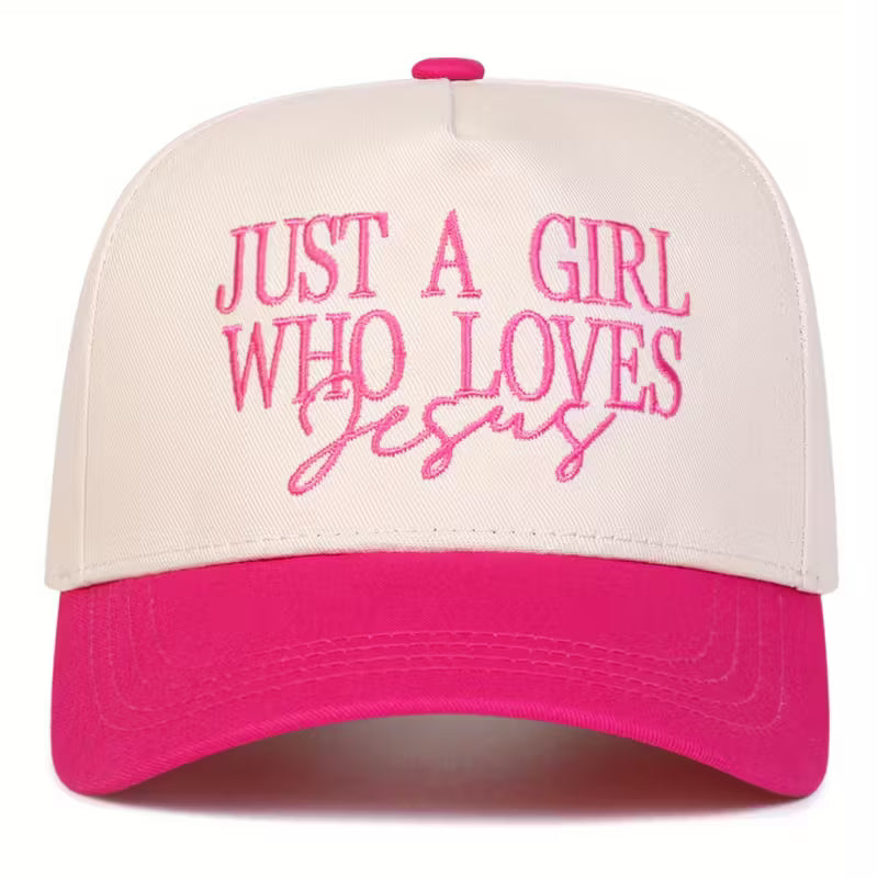 Just A Girl Who Love Jesus Embroidered Hat