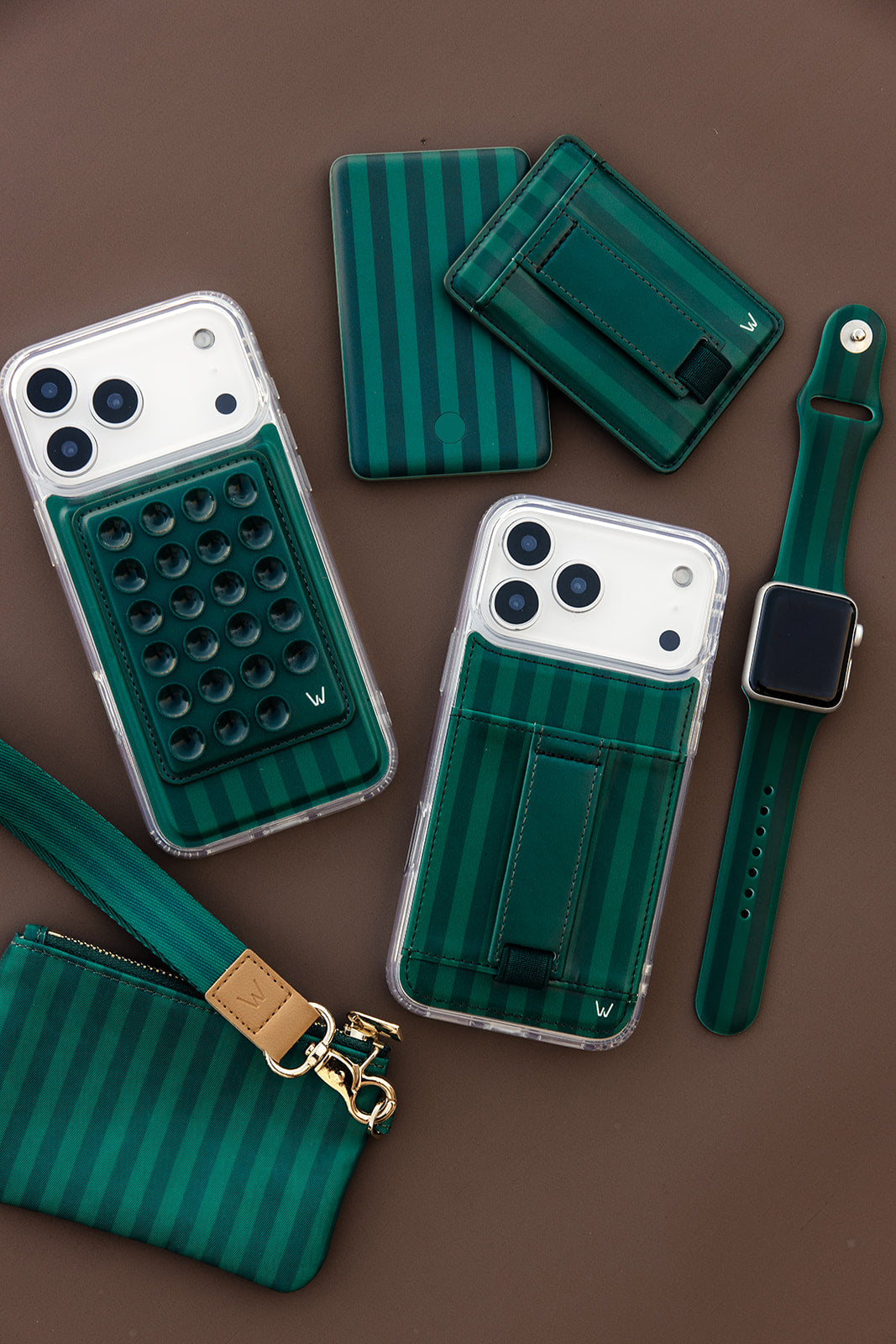 Evergreen Stripe Magnetic Wallet