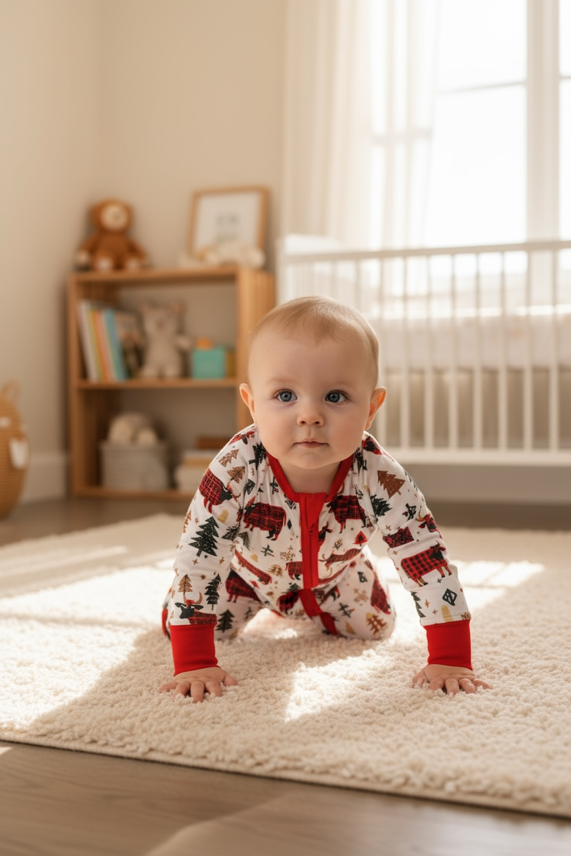 Plaid Bull Printed Baby Bodysuit