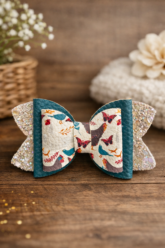 Farmhouse Chicken Bow Hair Clip