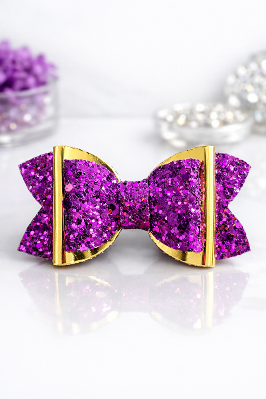 Purple Royale Glitter Bow