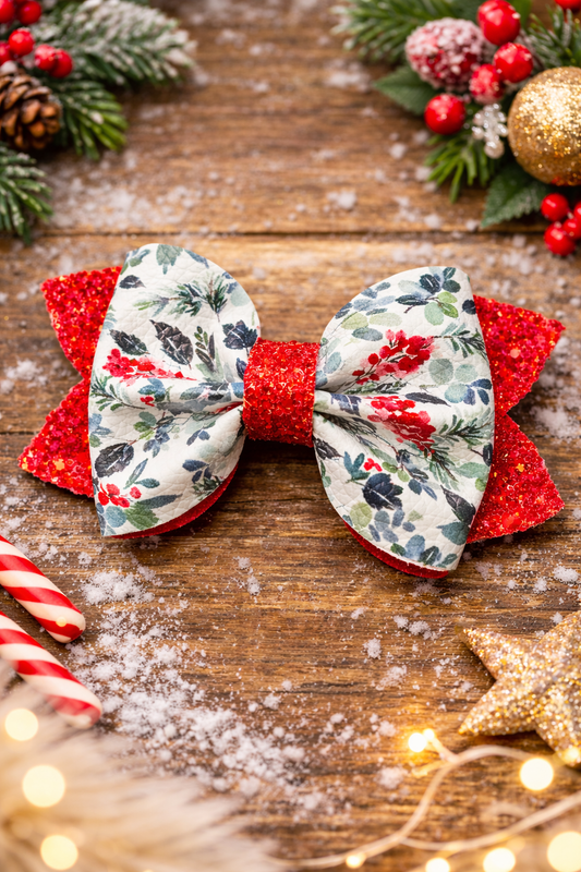 Holly & Berries Sparkle Bow
