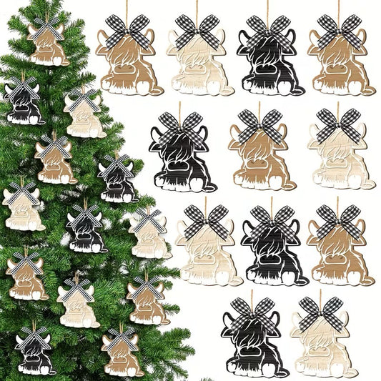 Highland Cow Christmas Ornament