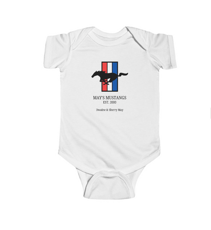 May's Mustangs Baby Bodysuit
