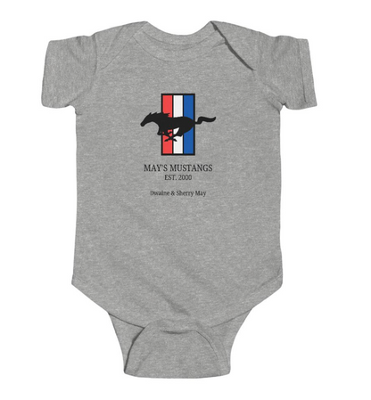 May's Mustangs Baby Bodysuit