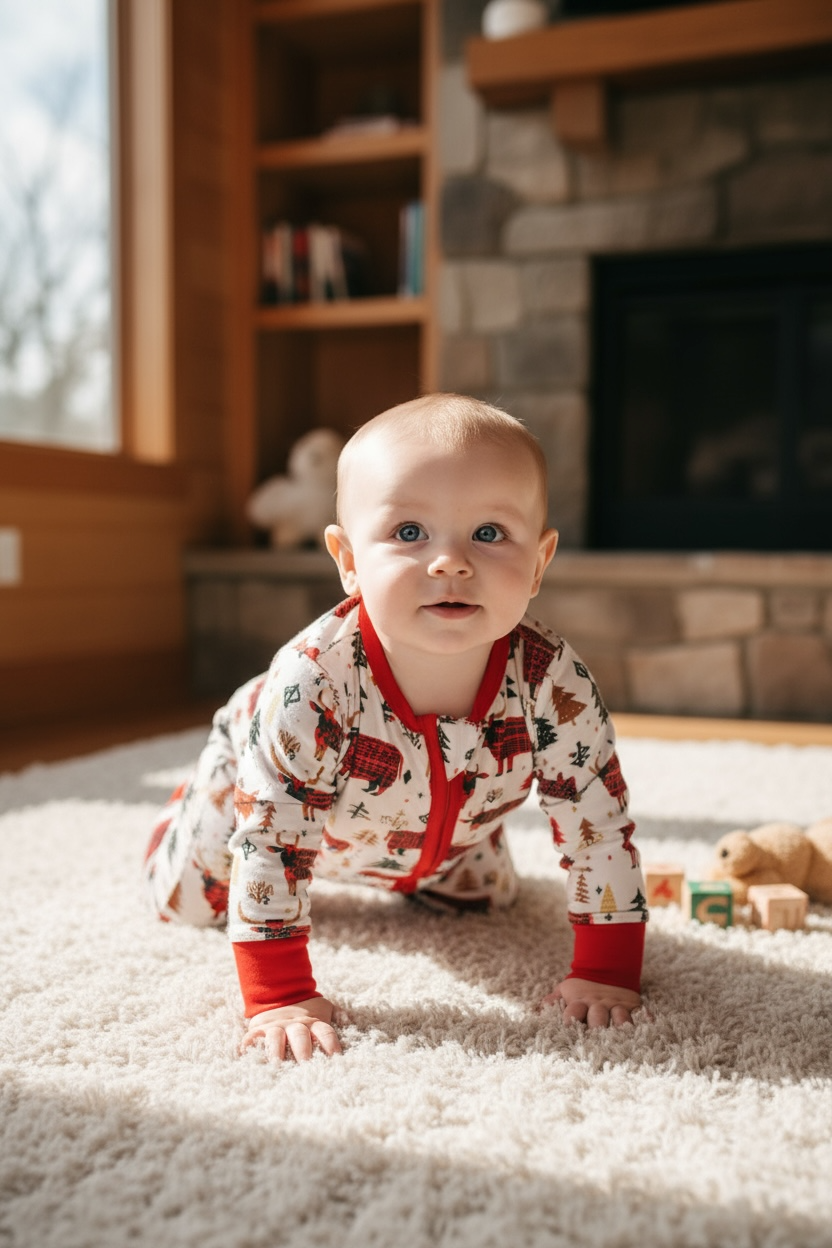 Plaid Bull Printed Baby Bodysuit
