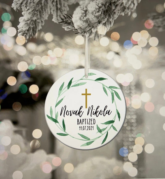 Baptism Christmas Ornament, Custom Ornament