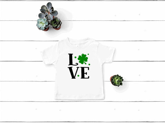 Love St. Patrick’s Day Clover Kid’s Shirt, Toddler/Kids T-Shirt, St. Patrick’s Day Shirt