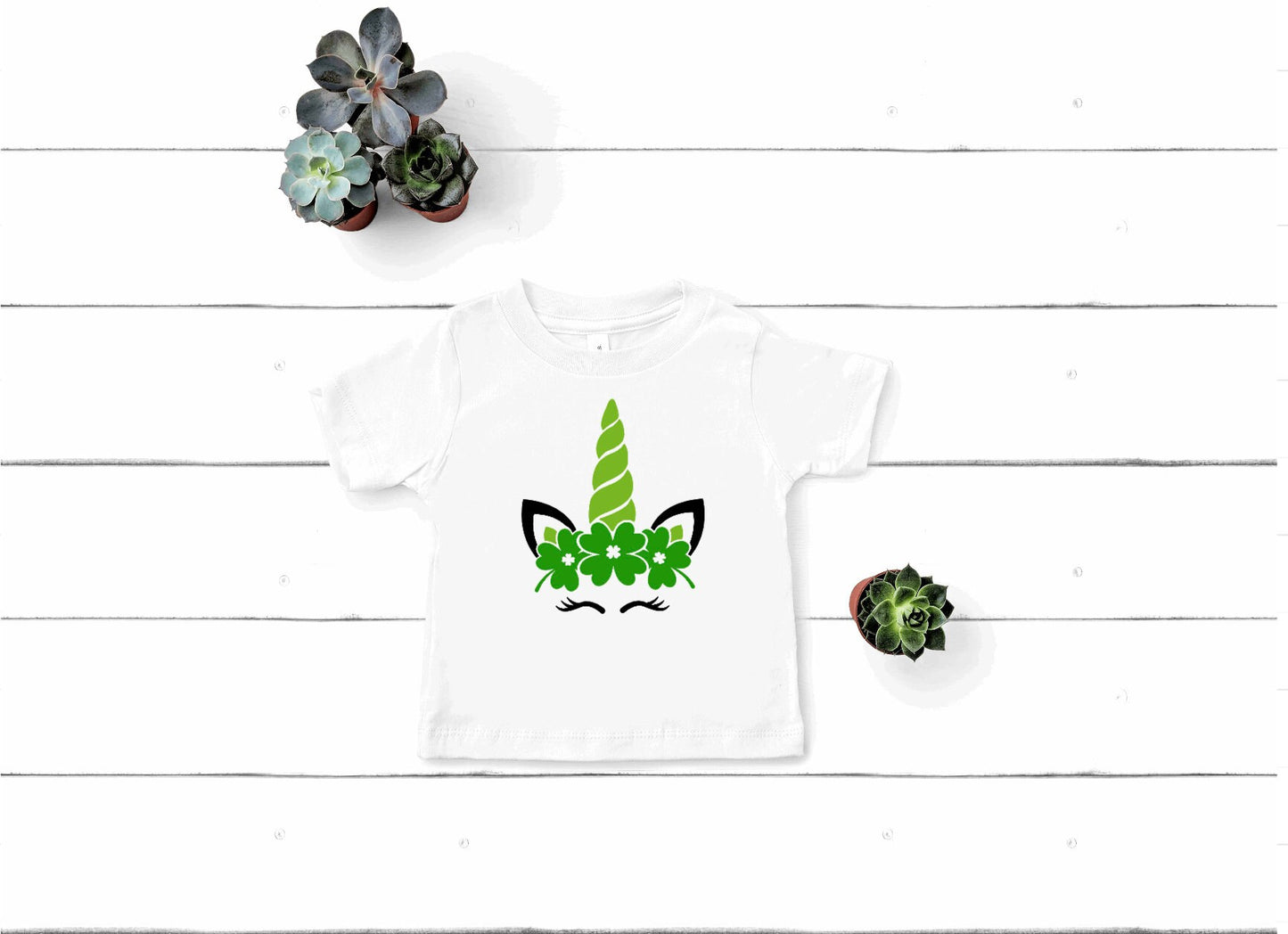 Unicorn with Clover Crown Kid’s Shirt, Toddler/Kids T-Shirt, St. Patrick’s Day Shirt