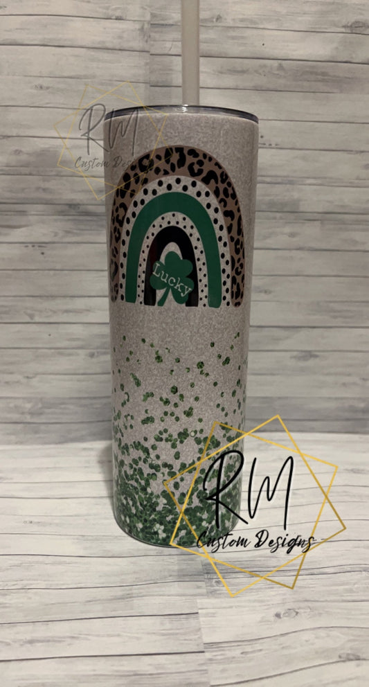 Lucky Clover Tumbler, St. Patrick’s Day Tumbler, 20 oz Tumbler
